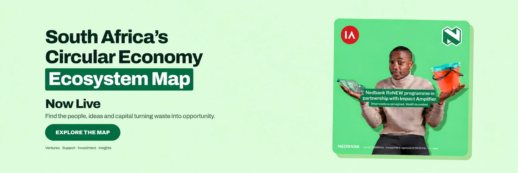South Africa’s Circular Economy Ecosystem Map is now live. Find the people, ideas and capital turning waste into opportunity. Explore the map.